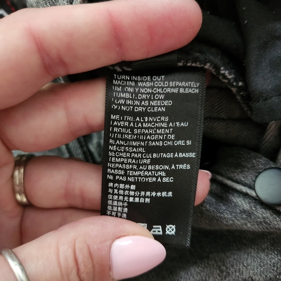 UO BDG Black Wash Distressed High Rise Slim Straight Jeans - Picture 8 of 11